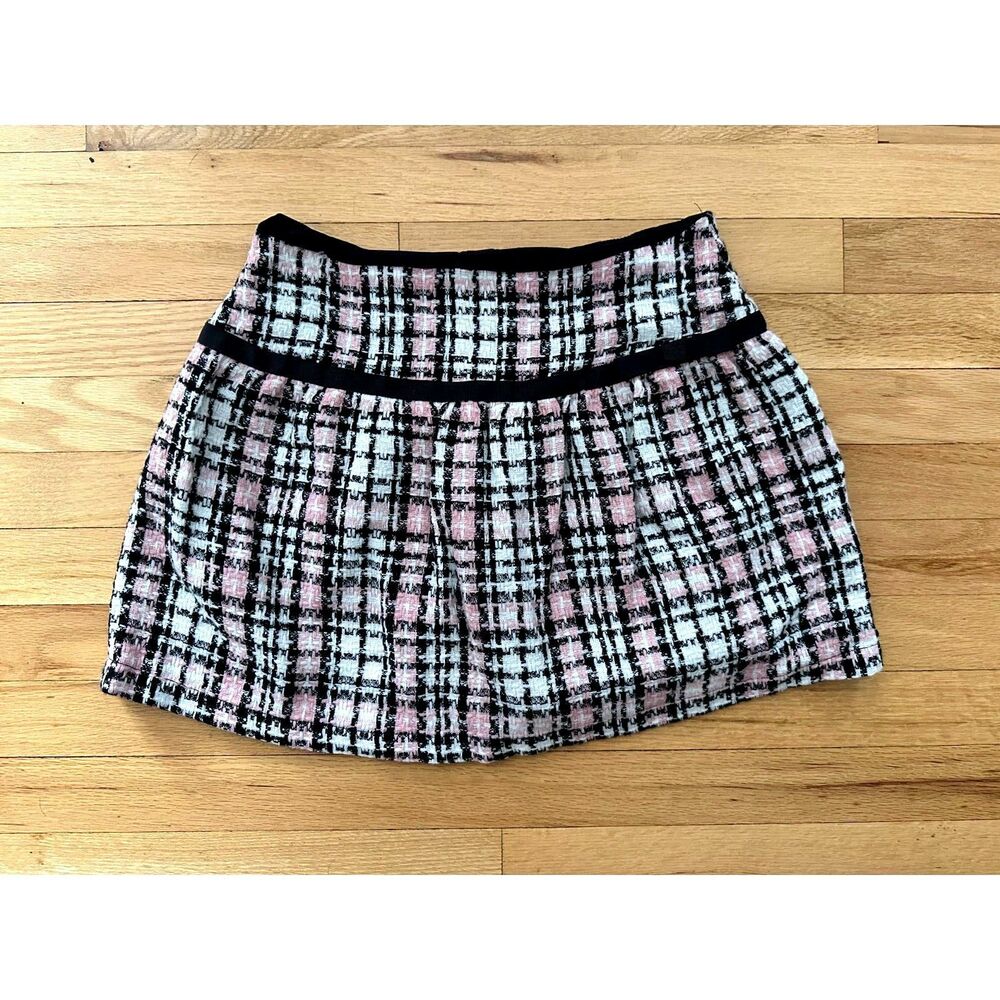 Vintage Y2k Kids By La Belle Pink White and Black Tweed Skirt Skort Junior XS